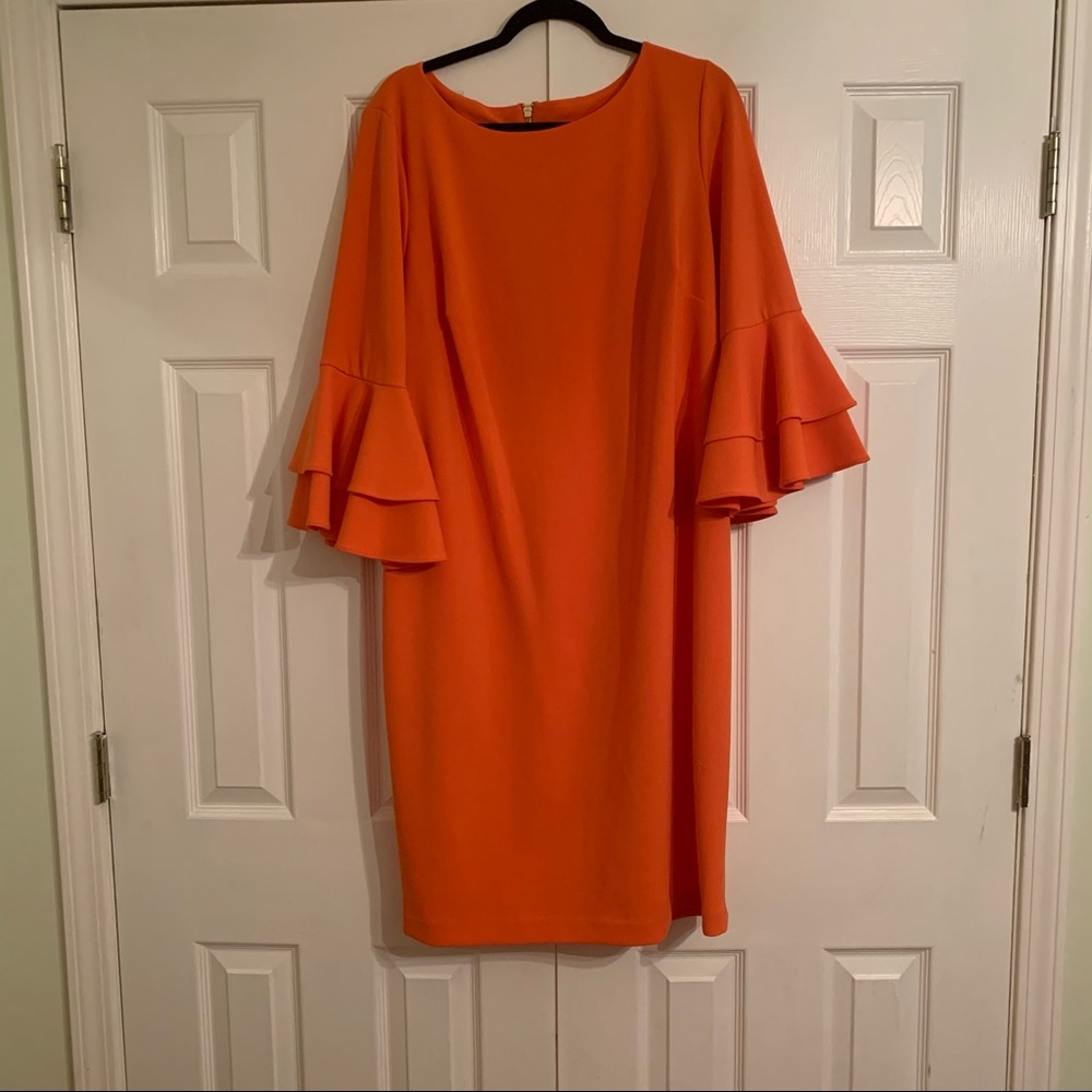 Calvin Klein Women's Tiered Bell Sleeve Dress